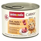 Animonda Carny Adult Rind, Huhn & Entenherzen 6 x 200 g