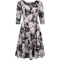 H&R London - Rockabilly Kleid knielang - XS bis 4XL - für Damen - Größe L - multicolor - L