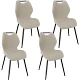 WAFTING Esszimmerstühle 4er Set, Gepolsterter Stuhl aus Stoff, Khaki