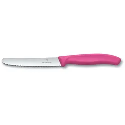 Victorinox Tomatenmesser Swiss Classic 11cm, rund, mit extra scharfem Wellenschliff, pink