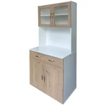 Hti-Living Küchenbuffet mit Glasteil 184 x 205 cm Weiß