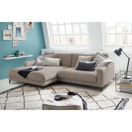 KAWOLA Ecksofa Cara Cord Recamiere links taupe