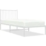 vidaXL Bettgestell mit Kopfteil Metall Weiß 80x200 cm