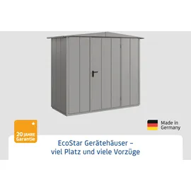 EcoStar Gerätehaus Elegant-S Typ 1 graualuminium 1 flg 258,8 x 121,3 cm