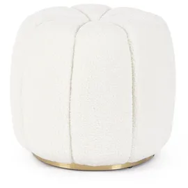 BIZZOTTO Pouf Karolina aus Stoff, Wolle 44 x 39 x 44 cm Weiß