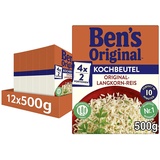 Ben's Original Original Langkorn Reis 10 Minuten Kochbeutel 12 er Pack 12 x 500g