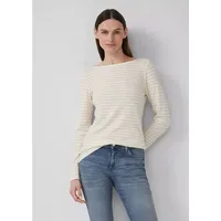 S.Oliver Langarmshirt T-Shirt Gestreiftes Langarmshirt aus Flammgarn mit U-Boot-Ausschnitt