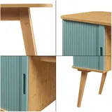 [en.casa] Schreibtisch Tysvær Bambus / Blau