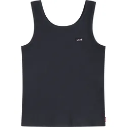 Ripptanktop LEVI'S KIDS "LVG MEET AND GREET RIBBED TANK", Mädchen, Gr. 6 (116), schwarz, Obermaterial: 95% Baumwolle, 5% Elasthan, casual, Rundhals, ohne Ärmel, Tops, for GIRLS