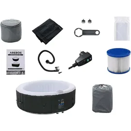 Arebos Whirlpool Ø208 cm x 68 cm Schwarz