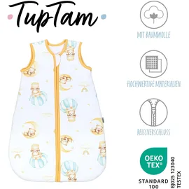 TupTam Baby Schlafsack 2.5 TOG – Warmer Winter Schlafsack Baby, OEKO-TEX, Ärmellos, Wattiert" Gr. 80, weiß (balon, bär, mond), Schlafsäcke, L: 86cm, Obermaterial: 100% Baumwolle, Farbe: Balon/Bär/Mond, Größe: 80-86 - 80-86