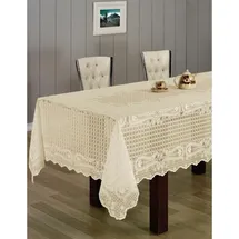 COFI Evlen Home Collection Dulcia Masa Örtüsü Tischdecke Modern 160x220cm in Creme