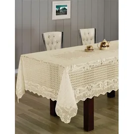 COFI Evlen Home Collection Dulcia Masa Örtüsü Tischdecke Modern 160x220cm in Creme