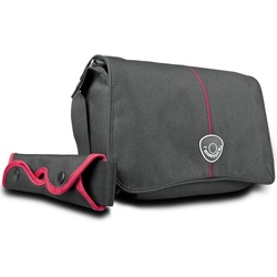 mantona Cool Bag Kameratasche schwarz/rot (Kamera Bereitschaftstasche, Kamera Schultertasche), Kameratasche, Rot, Schwarz