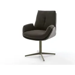 DELIFE Chaise-pivotante Clea-Flex tissu mixte noir pied de chaise 4 branches aspect titane pivotement sur 360°, Chaises de salle à manger