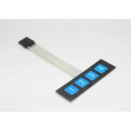BerryBase Membran Folientastatur 4 Tasten (1-4) mit Klebeschicht