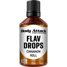 Body Attack - Flav Drops – 50ml Geschmacksrichtung Cinnamnon Roll