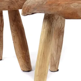 creedwood Hocker Klara Holz 28 x 28 x 28 cm Beige
