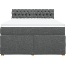 vidaXL Boxspringbett 140 x 200 cm Dunkelgrau