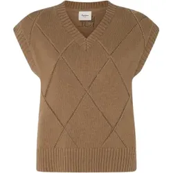 Pepe Jeans für Damen. PL702214 Weste Idris braun (XS), Lässig, Baumwolle, Nachhaltig