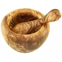 Olivenholz-erleben Mörser rund inkl. Stößel Olivenholz Ø 12 cm