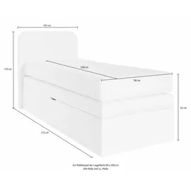 Westfalia Schlafkomfort Boxspringbett 105 x 212 cm Weiß