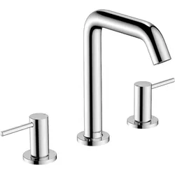 3-Loch Waschtischmischer Hansgrohe Tecturis S (Ausführung: 3-Loch Waschischmischer Hansgrohe Tecturis S Ausladung 139 mm mit Push-Open Ablaufgarnitur chrom)