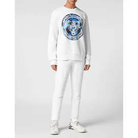Plein Sport Sweatshirt Carbon Tiger", Größe XXL weiß 0107 | white/lightblue