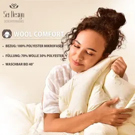 sei design heimtextilien inh. i. richter Winterbettdecke WOOL Comfort Collection, 220x200 - Creme