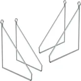 ML DESIGN modern living ML-Design 4 Stück Regalhalterung 200mm, Silber, Metall, Dreieckige Regalhalterungen, Schwebe Regalwinkel, Draht Wandhalterung, Regalträger für Wandmontage, Wandregal Wandkonsole Hängeregal Regalstütze