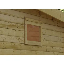 KARIBU Fenster für Holz-Gartenhäuser,naturbelassen,44 x 44 cm,