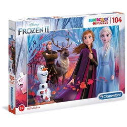 Disney Frozen Puzzle Kinder Puzzle 104 Teile Disney Frozen II Eiskönigin Supercolor, 104 Puzzleteile