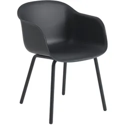 Muuto Fiber Outdoor Armlehnstuhl, anthrazit black