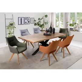 G + K Küchentisch 200 x 75 x 100 cm braun/schwarz