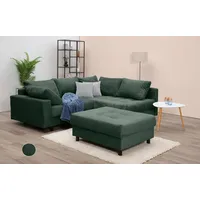 Collection AB Eckcouch Polyester 2-Sitzer Flaschengrün