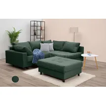 Collection AB Eckcouch Polyester 2-Sitzer Flaschengrün