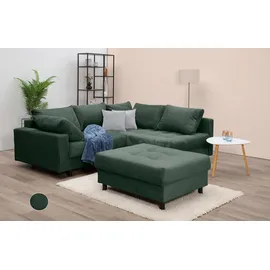 Collection AB Eckcouch Polyester 2-Sitzer Flaschengrün