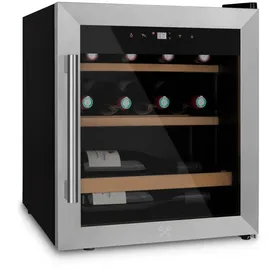 les petits champs Weinkühlschrank CAVC15 / 15 Flaschen / 4°C bis 18°C / Digitales Bedienfeld / Leise / 2 Holzböden und 1 Sperrholzboden