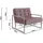 s-style möbel Loungesessel 84 x 81 x 89 cm Rosa/Silber mit Wellenunterfederung