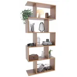 matkam Bücheregal Holzwerkstoff 76,4x176x28 cm Erle