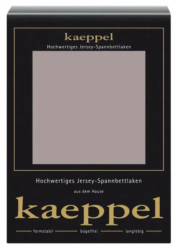 Spannbettlaken KAEPPEL "Single Jersey Mako Elasthan", grau (platinfarben), L:200cm, Jersey-Elasthan, Obermaterial: 97% Baumwolle, 3% Elasthan, Bettlaken, aus 97% Baumwolle und 3% Elasthan