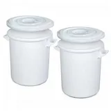BRB-Lagertechnik Kunststofftonne 100 Liter 2-tlg. weiß