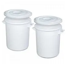 BRB-Lagertechnik Kunststofftonne 100 Liter 2-tlg. weiß
