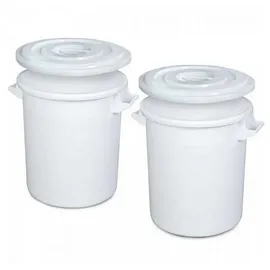 BRB-Lagertechnik Kunststofftonne 100 Liter 2-tlg. weiß