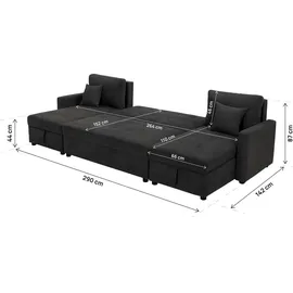 habitat garten Eckcouch 5-Sitzer Dunkelgrau