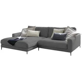 KAWOLA Ecksofa Cara Cord Recamiere links grau