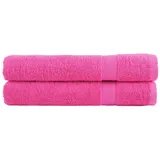 vidaXL SOLUND Handtuchset 2-tlg. rosa