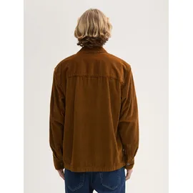 Tom Tailor DENIM Herren Relaxed Cord Overshirt, braun, Uni, Gr. XXL