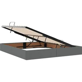 vidaXL Bett mit Stauraum und LED Dunkelgrau 160 x 200 cm