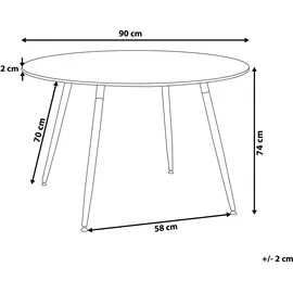 Beliani Esstisch Schwarz 90 cm BOVIO